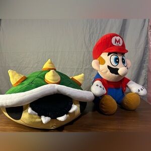 Club Mocchi Mocchi Nintendo Super Mario15" Plush - Bowser Shell Plus 14” Mario